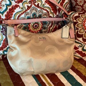 Coach Hobo Bag-Champagne and Pink